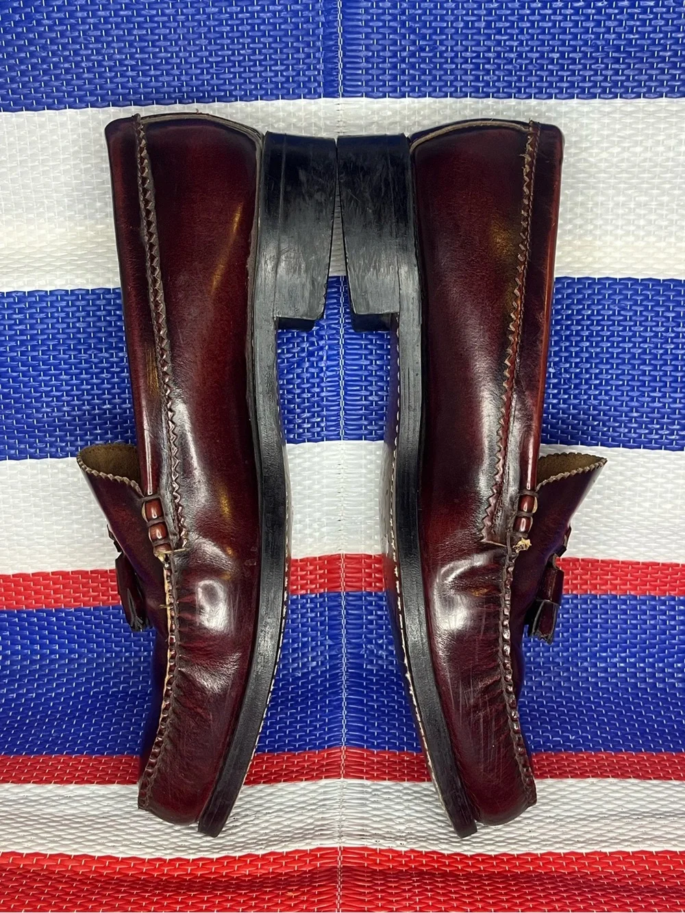 G. H. Bass Weejuns Jackie Tassel Kiltie Loafer Size 11 D Burgundy Dress Shoes - Picture 12 of 15